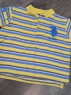 US Polo Assn Toddler Boys Casual Polo Shirt Size 3T Yellow & Blue